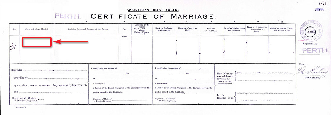 sample marriage certificate