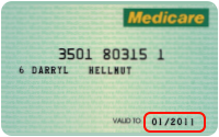 Sample green Medicare card