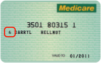 Sample green Medicare card