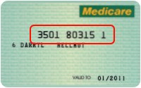 Sample green Medicare card