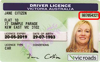 sample VIC licence